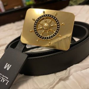 Ralph Lauren Nautical black and gold belt NWT!